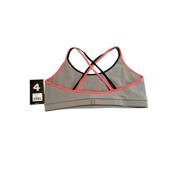 Fourlaps Women's Vitality Sports Bra Silver Workout Fitness Strappy Size XL NWT - Picture 3 of 5